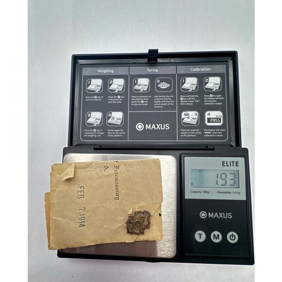 Antique 1914 Masonic Pin w/ Letter Provenance Manila Philippines Scottish Rite - Picture 9 of 10